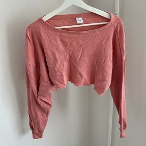 Cropped TNA waffle shirt